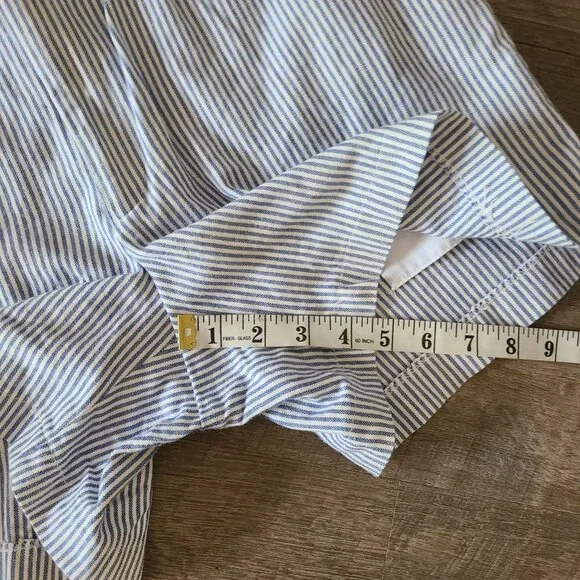 Preswick & Moore US Size 34 100% Cotton Blue White Striped 4.5" Inseam Shorts - Picture 11 of 13